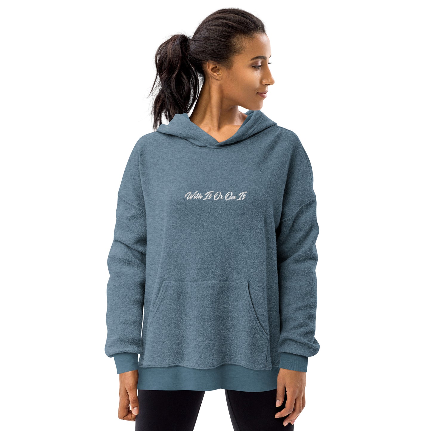 Sueded Fleece Monochrome Hoodie - Slate