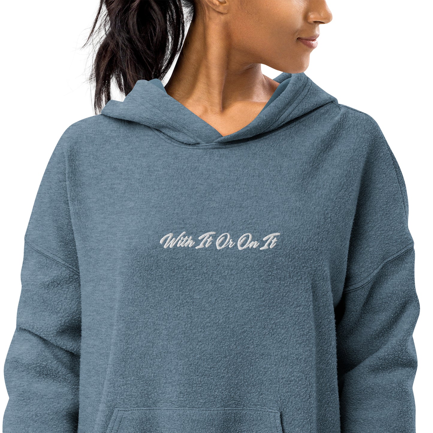 Sueded Fleece Monochrome Hoodie - Slate